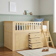 B2043LL-1*BCDR (5) Low Loft Bunk with Bookcase and Dresser - B2043LL-1*BCDR