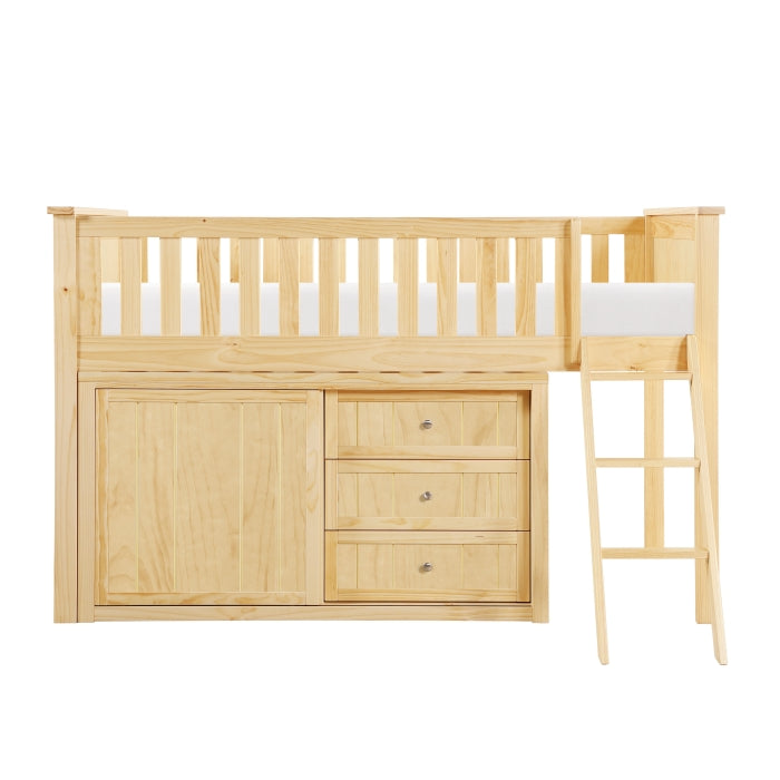 B2043LL-1*DR (4) Low Loft Bunk with Dresser - B2043LL-1*DR