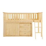 B2043LL-1*DR (4) Low Loft Bunk with Dresser - B2043LL-1*DR