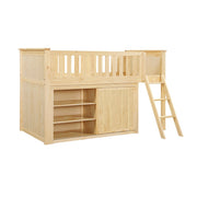 B2043LL-1*DR (4) Low Loft Bunk with Dresser - B2043LL-1*DR
