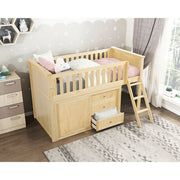 B2043LL-1*DR (4) Low Loft Bunk with Dresser - B2043LL-1*DR