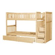 B2043SB-1*T (5) Twin/Twin Step Bunk Bed with Storage Boxes - B2043SB-1*T