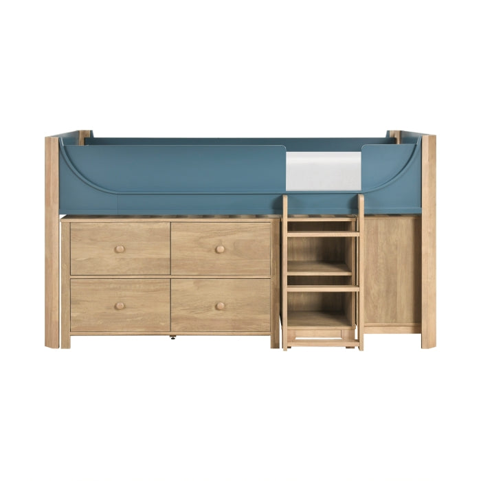 B2048BULT-1*2BCDR (6) Low Loft Bed with 2-Shelf Bookcase, 4-Shelf Bookcase and Dresser - B2048BULT-1*2BCDR
