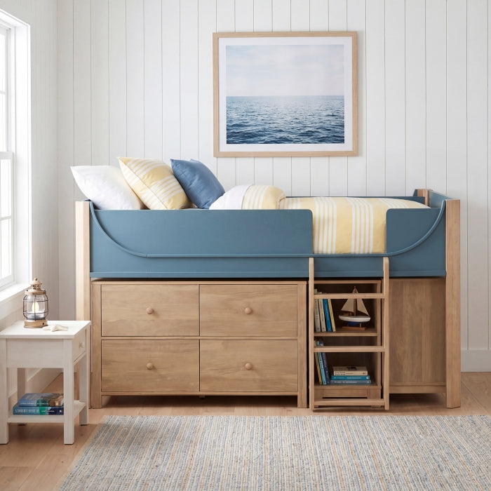 B2048BULT-1*2BCDR (6) Low Loft Bed with 2-Shelf Bookcase, 4-Shelf Bookcase and Dresser - B2048BULT-1*2BCDR