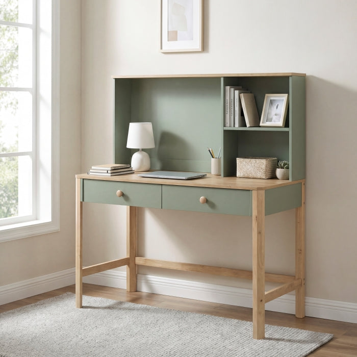 B2048GN-14* (2) Writing Desk with Hutch - B2048GN-14*