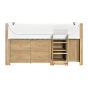 B2048WHLT-1*2BCDR (6) Low Loft Bed with 2-Shelf Bookcase, 4-Shelf Bookcase and Dresser - B2048WHLT-1*2BCDR