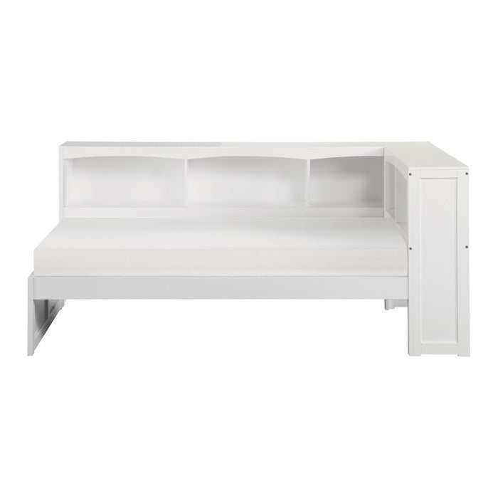 B2053BCW-1BC* (3) Twin Bookcase Corner Platform Bed - B2053BCW-1BC*