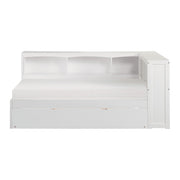 B2053BCW-1BCR* (4) Twin Bookcase Corner Platform Bed with Twin Trundle - B2053BCW-1BCR*
