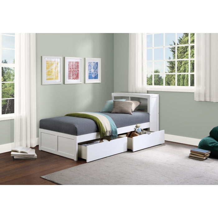 B2053BCW-1T* (3) Twin Bookcase Platform Bed with Storage Boxes - B2053BCW-1T*