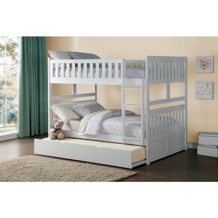 B2053FFW-1*R (4) Full/Full Bunk Bed with Twin Trundle - B2053FFW-1*R