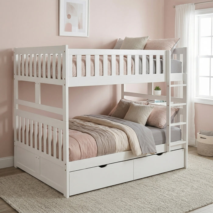 B2053FFW-1*T (4) Full/Full Bunk Bed with Storage Boxes - B2053FFW-1*T