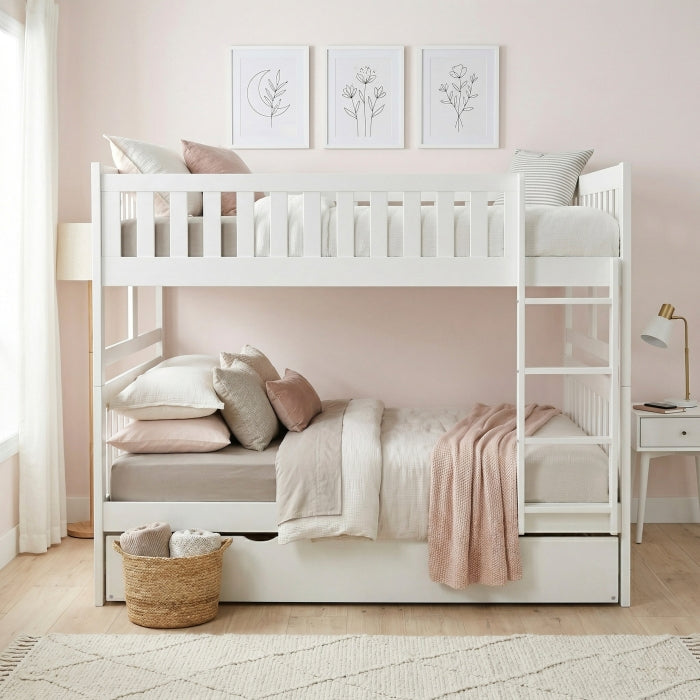 B2053FFW-1*T (4) Full/Full Bunk Bed with Storage Boxes - B2053FFW-1*T
