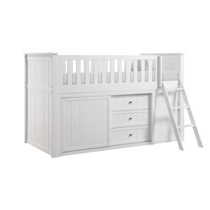 B2053LLW-1*BC2DR (6) Low Loft Bunk with Bookcase and 2 Dressers - B2053LLW-1*BC2DR