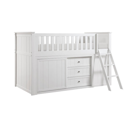 B2053LLW-1*BC2DR (6) Low Loft Bunk with Bookcase and 2 Dressers - B2053LLW-1*BC2DR