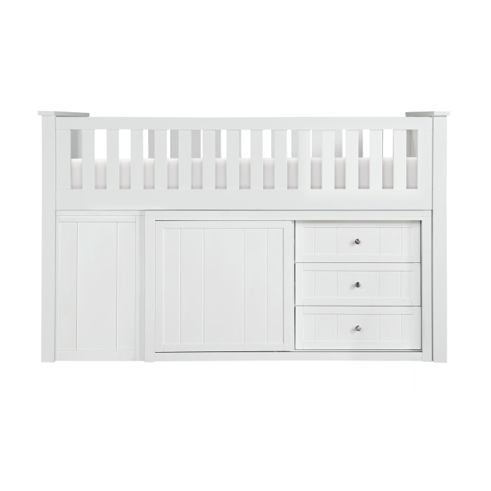 B2053LLW-1*BC2DR (6) Low Loft Bunk with Bookcase and 2 Dressers - B2053LLW-1*BC2DR
