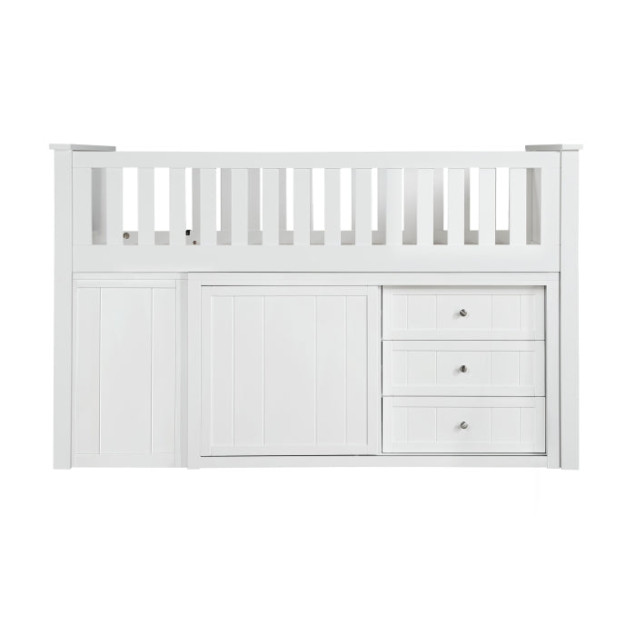 B2053LLW-1*BC2DR (6) Low Loft Bunk with Bookcase and 2 Dressers - B2053LLW-1*BC2DR