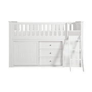 B2053LLW-1*BCDR (5) Low Loft Bunk with Bookcase and Dresser - B2053LLW-1*BCDR