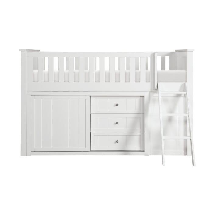 B2053LLW-1*BCDR (5) Low Loft Bunk with Bookcase and Dresser - B2053LLW-1*BCDR