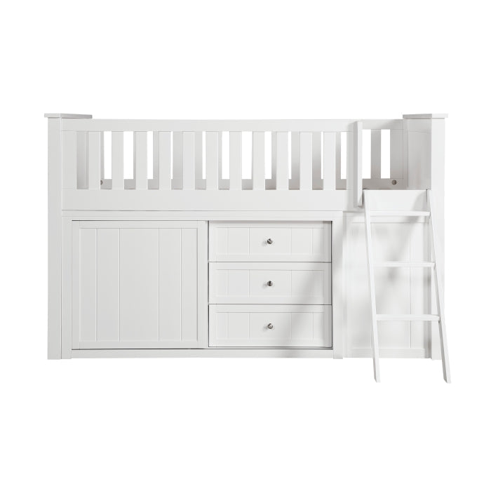 B2053LLW-1*BCDR (5) Low Loft Bunk with Bookcase and Dresser - B2053LLW-1*BCDR
