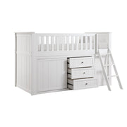B2053LLW-1*BCDR (5) Low Loft Bunk with Bookcase and Dresser - B2053LLW-1*BCDR