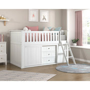 B2053LLW-1*BCDR (5) Low Loft Bunk with Bookcase and Dresser - B2053LLW-1*BCDR