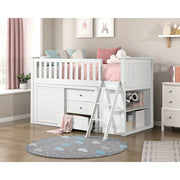 B2053LLW-1*BCDR (5) Low Loft Bunk with Bookcase and Dresser - B2053LLW-1*BCDR