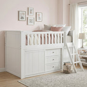 B2053LLW-1*BCDR (5) Low Loft Bunk with Bookcase and Dresser - B2053LLW-1*BCDR