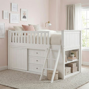 B2053LLW-1*BCDR (5) Low Loft Bunk with Bookcase and Dresser - B2053LLW-1*BCDR