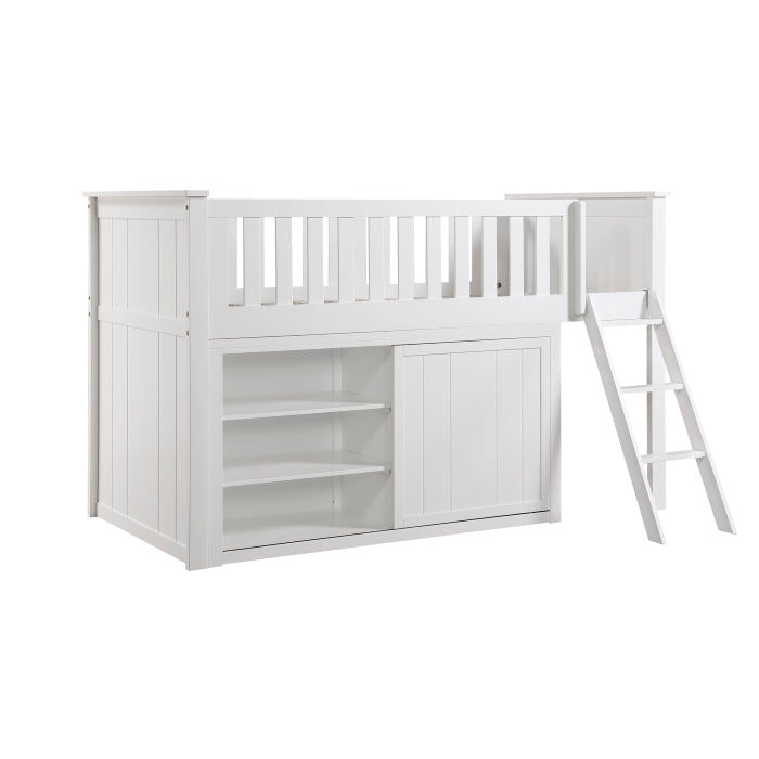 B2053LLW-1*DR (4) Low Loft Bunk with Dresser - B2053LLW-1*DR