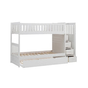 B2053SBW-1*R (5) Twin/Twin Step Bunk Bed with Twin Trundle - B2053SBW-1*R