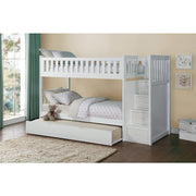B2053SBW-1*R (5) Twin/Twin Step Bunk Bed with Twin Trundle - B2053SBW-1*R