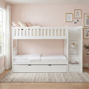 B2053SBW-1*R (5) Twin/Twin Step Bunk Bed with Twin Trundle - B2053SBW-1*R