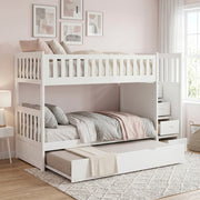 B2053SBW-1*R (5) Twin/Twin Step Bunk Bed with Twin Trundle - B2053SBW-1*R