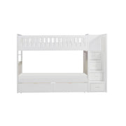 B2053SBW-1*T (5) Twin/Twin Step Bunk Bed with Storage Boxes - B2053SBW-1*T