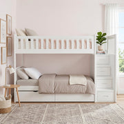 B2053SBW-1*T (5) Twin/Twin Step Bunk Bed with Storage Boxes - B2053SBW-1*T