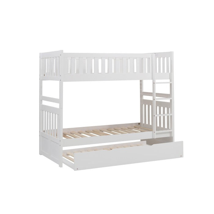 B2053W-1*R (4) Twin/Twin Bunk Bed with Twin Trundle - B2053W-1*R