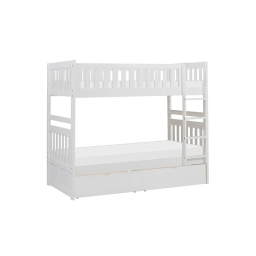 B2053W-1*T (4) Twin/Twin Bunk Bed with Storage Boxes - B2053W-1*T