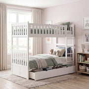 B2053W-1*T (4) Twin/Twin Bunk Bed with Storage Boxes - B2053W-1*T