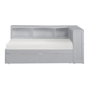 B2063BC-1BCT* (4) Twin Bookcase Corner Platform Bed with Storage Boxes - B2063BC-1BCT*
