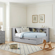 B2063BC-1R* (3) Twin Bookcase Platform Bed with Twin Trundle - B2063BC-1R*
