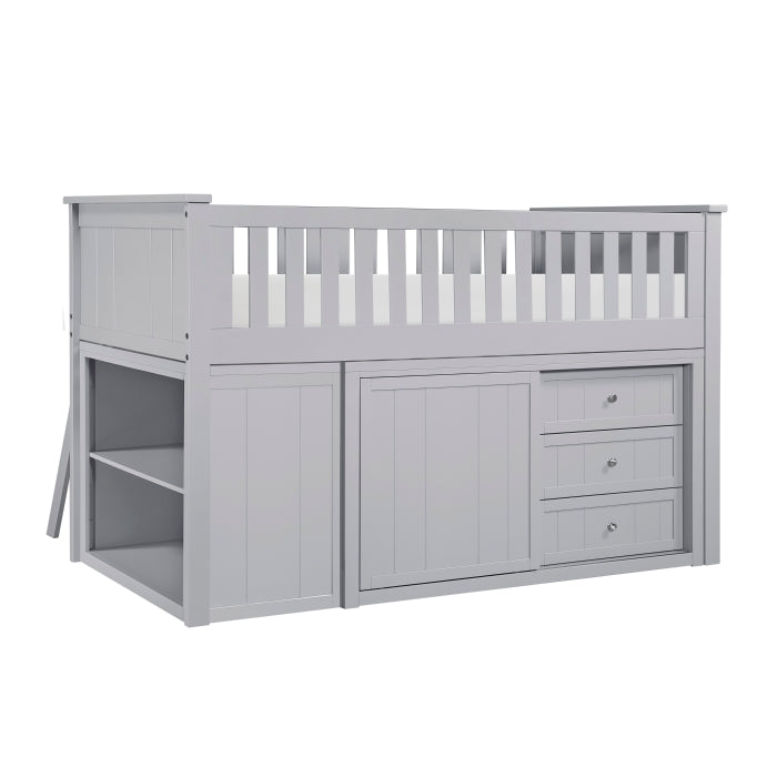 B2063LL-1*BC2DR (6) Low Loft Bunk with Bookcase and 2 Dressers - B2063LL-1*BC2DR
