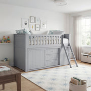 B2063LL-1*BC2DR (6) Low Loft Bunk with Bookcase and 2 Dressers - B2063LL-1*BC2DR
