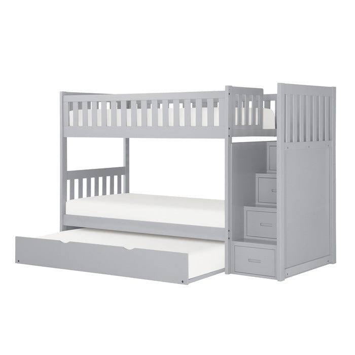 B2063SB-1*R (5) Twin/Twin Step Bunk Bed with Twin Trundle - B2063SB-1*R