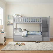 B2063SB-1*R (5) Twin/Twin Step Bunk Bed with Twin Trundle - B2063SB-1*R