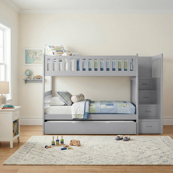 B2063SB-1*R (5) Twin/Twin Step Bunk Bed with Twin Trundle - B2063SB-1*R