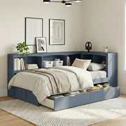 B2083BUBC-1BC* (3) Twin Bookcase Corner Platform Bed - B2083BUBC-1BC*