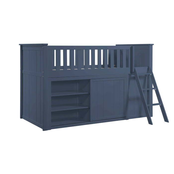 B2083BULL-1*BC2DR (6) Low Loft Bunk with Bookcase and 2 Dressers - B2083BULL-1*BC2DR