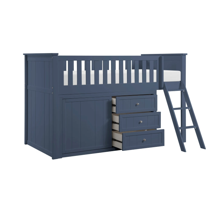 B2083BULL-1*DR (4) Low Loft Bunk with Dresser - B2083BULL-1*DR