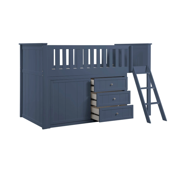 B2083BULL-1*DR (4) Low Loft Bunk with Dresser - B2083BULL-1*DR