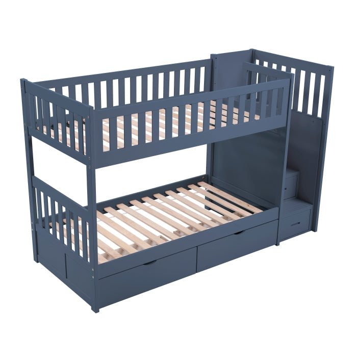 B2083BUSB-1* (4) Twin/Twin Step Bunk Bed - B2083BUSB-1*